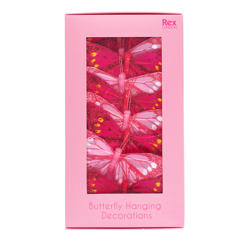 feather butterfly garland (1.6 metres) - 11.5cm x 7cm pennants