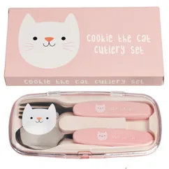 children's cutlery set - cookie the cat