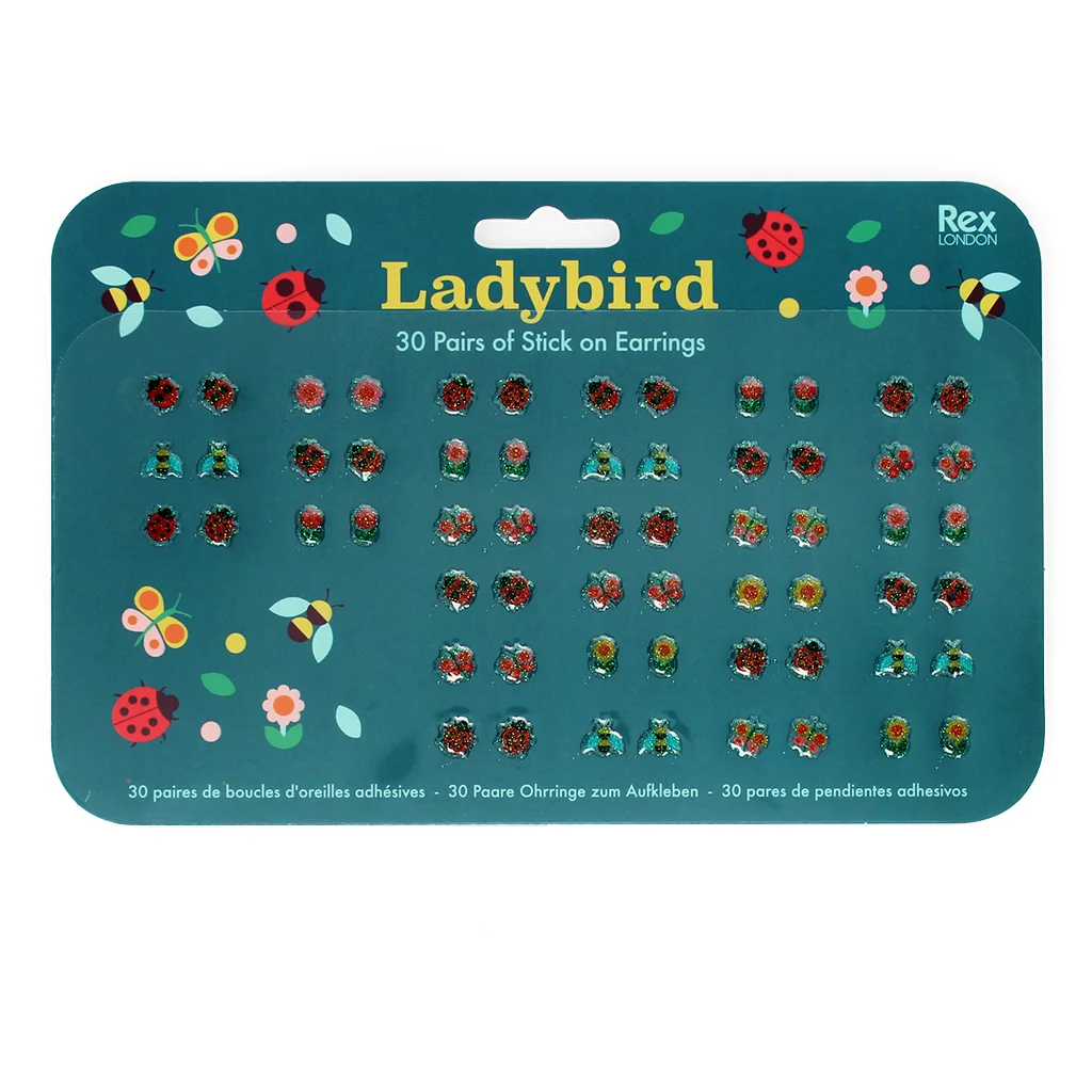 pegatinas de pendientes (30 pares) - ladybird