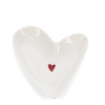 vide-poche en céramique brillante - coeur