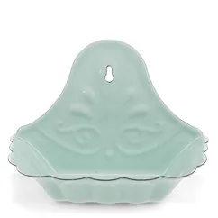 wall-mounted enamel soap dish - green wall-mounted enamel soap dish - green