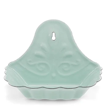 wall-mounted enamel soap dish - green wall-mounted enamel soap dish - green