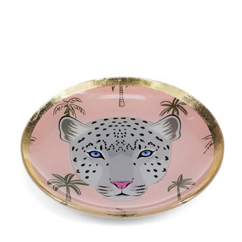 coupe à bijoux en verre - léopard