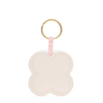 faux leather keyring - green daisy