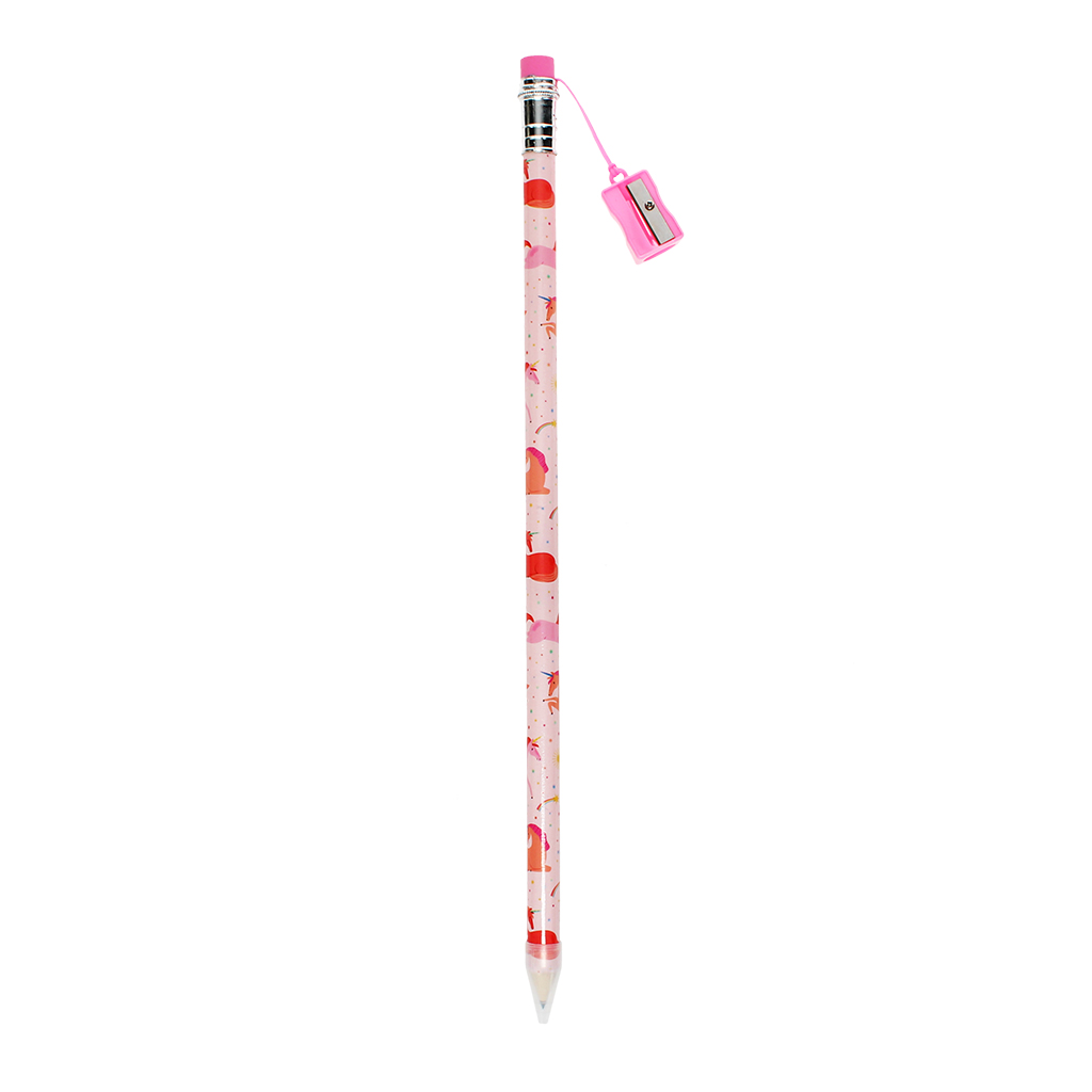 jumbo pencil with sharpener - unicorn