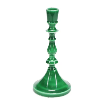 enamel candlestick (19cm) - dark green enamel candlestick (19cm) - dark green