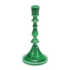 bougeoir en émail (19cm) - vert foncé