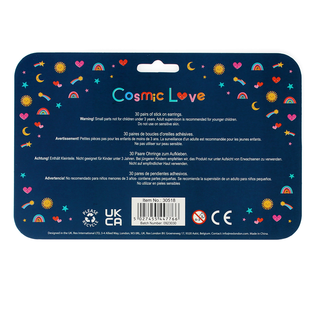 boucles d'oreilles à coller (30 paires) - cosmic love