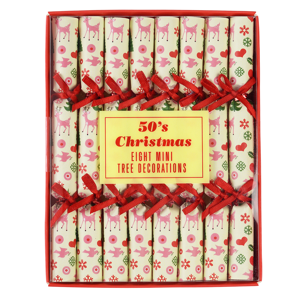 mini-weihnachtsbaumdekoration 50s christmas (packung mit 8 stück)