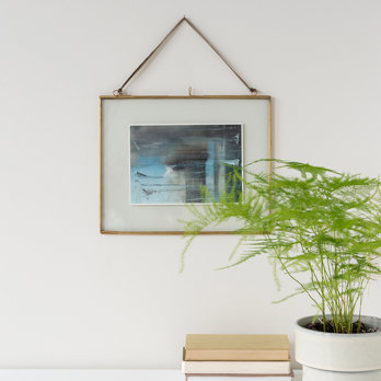 cadre a suspendre paysage en laiton 25x20cm