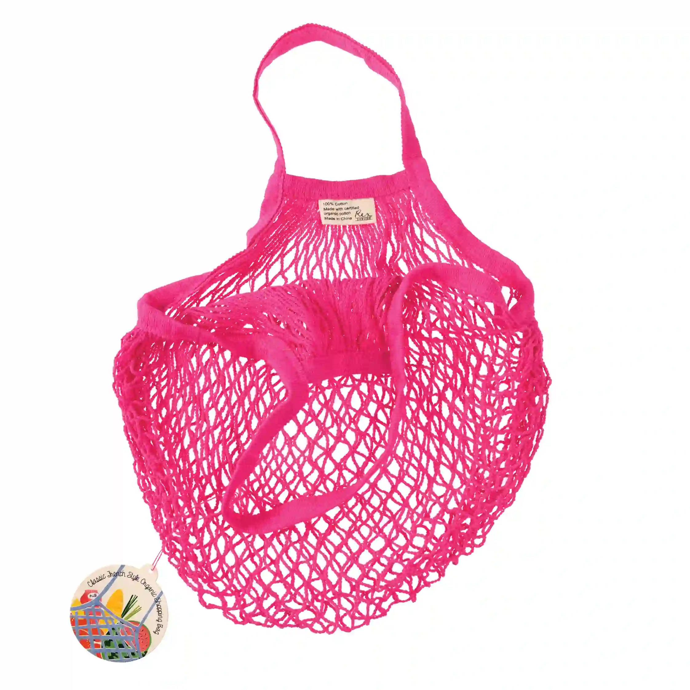 netzeinkaufstasche aus biobaumwolle in pink