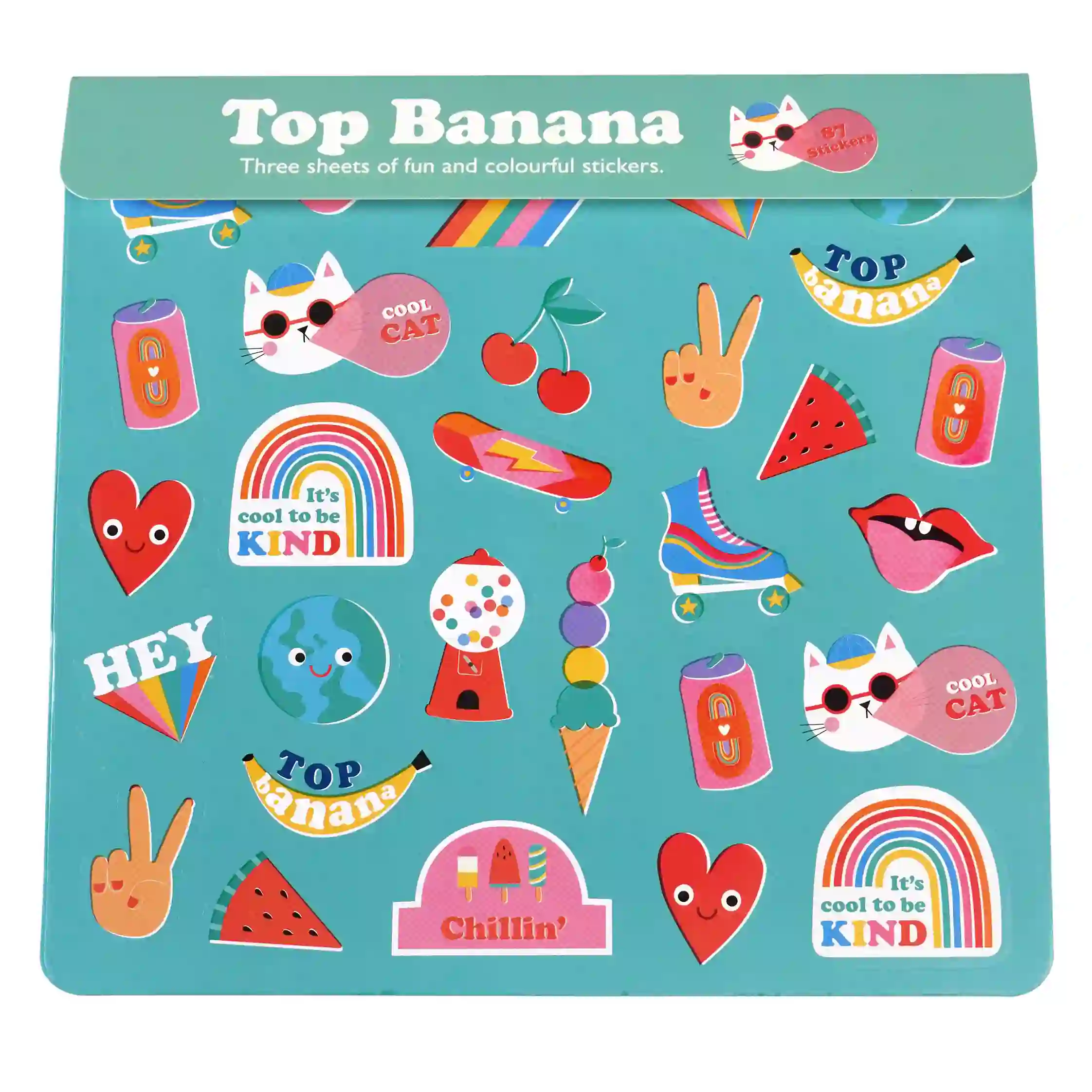 ensemble de 3 feuilles d'autocollants top banana