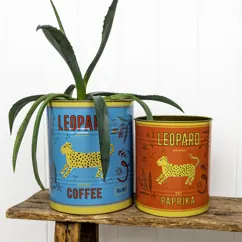 xl storage tins (set of 2) - leopard xl storage tins (set of 2) - leopard