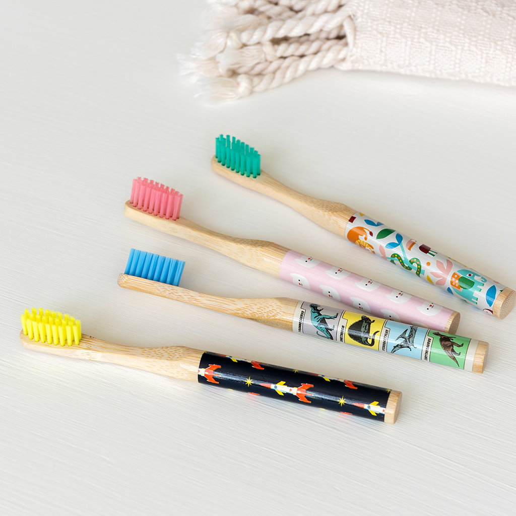 children's bamboo toothbrush - space age