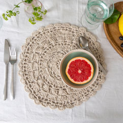 set de table au crochet - ivoire