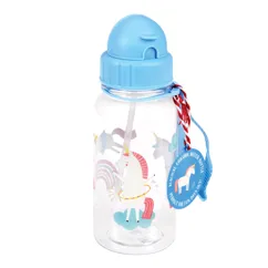 children's water bottle with straw 500ml - magical unicorn