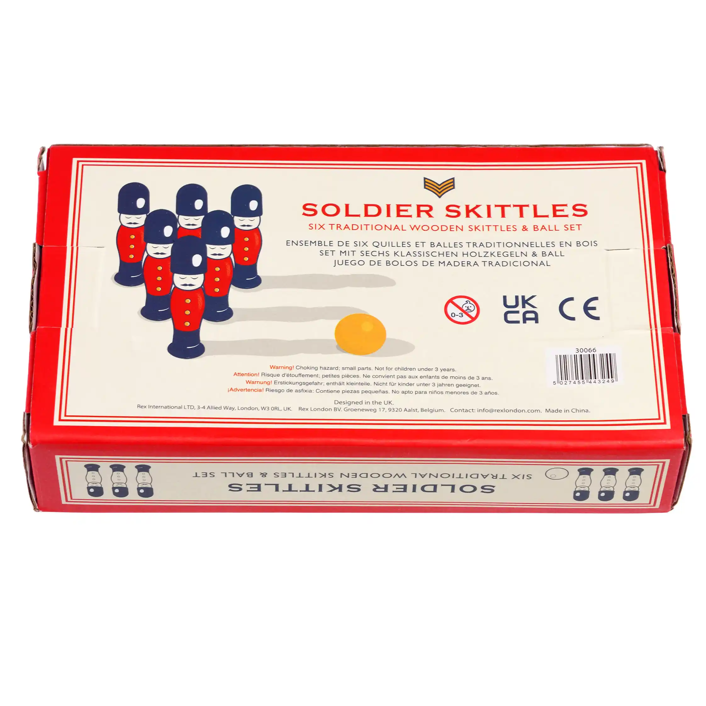 soldier skittles wooden toy