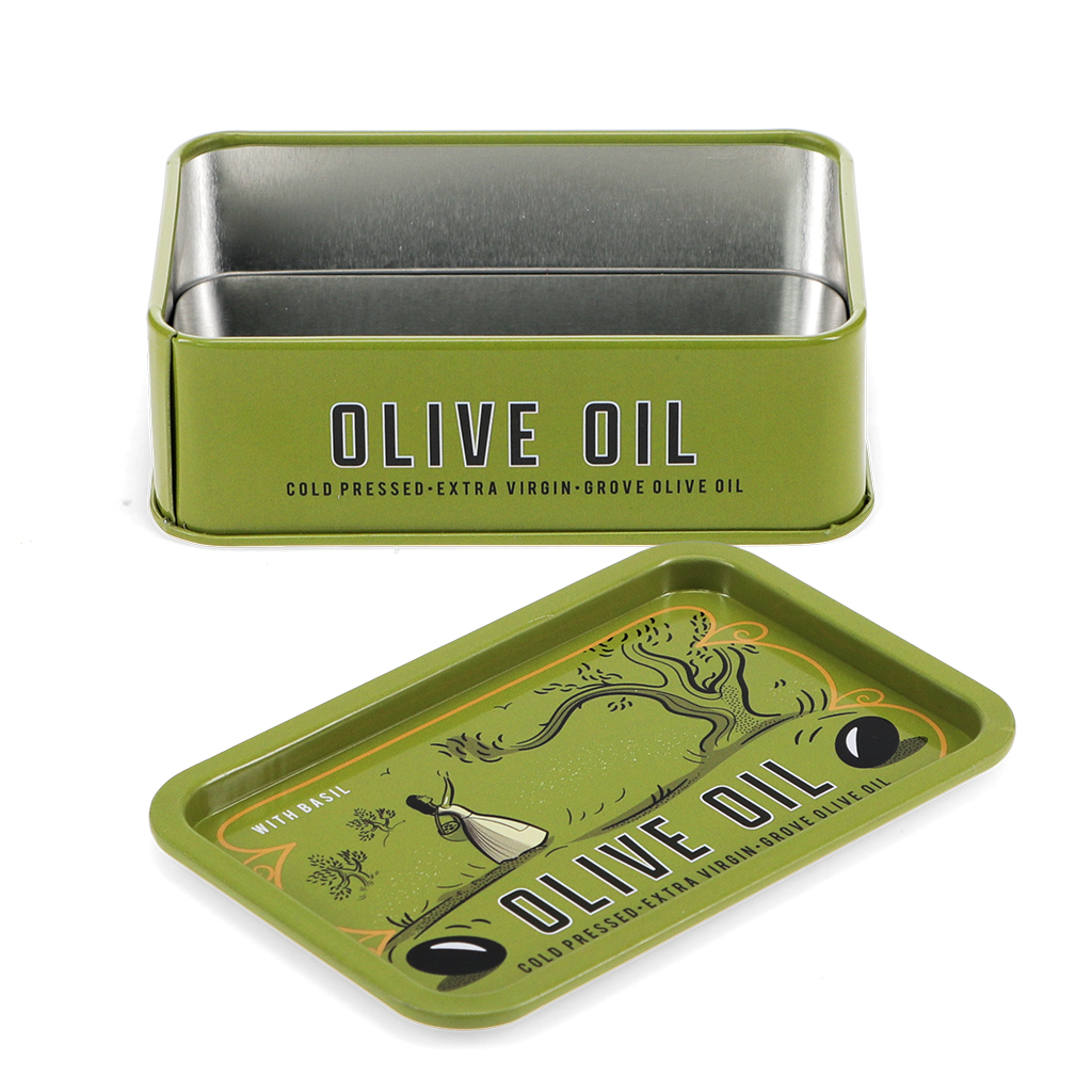 mini storage tin with lid - olive oil