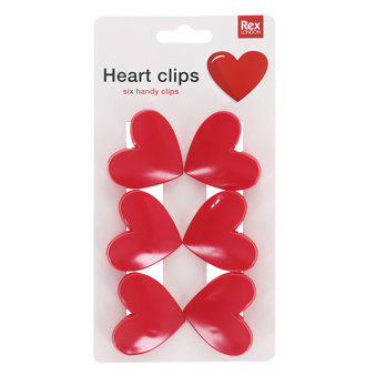 bag clips (set of 6) - heart