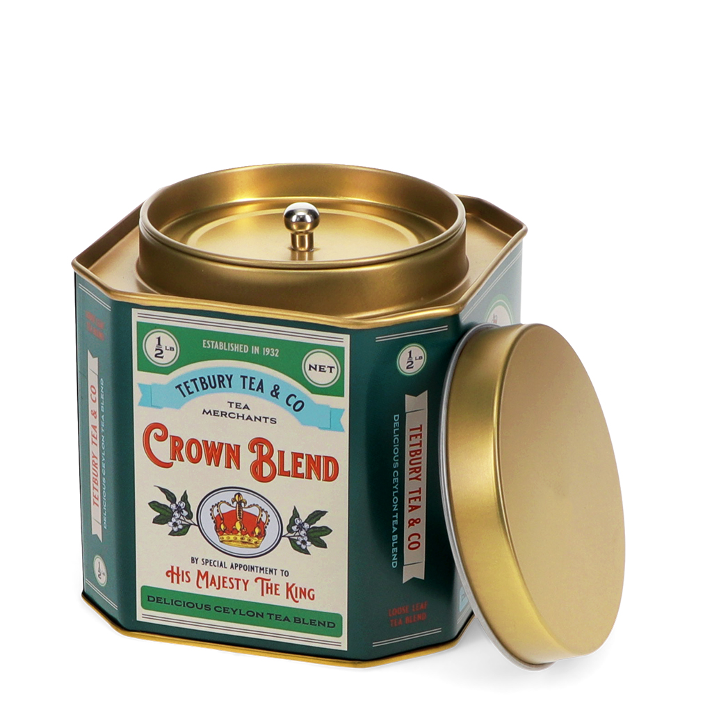 metal tea caddy - crown blend
