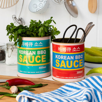 mittelgroße deko-dosen aus metall (2-er set) - korean bbq sauce