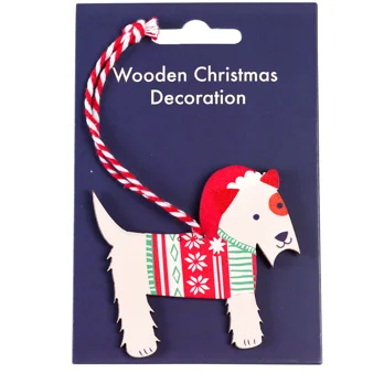 wooden hanging christmas decoration - scottie dog wooden hanging christmas decoration - scottie dog