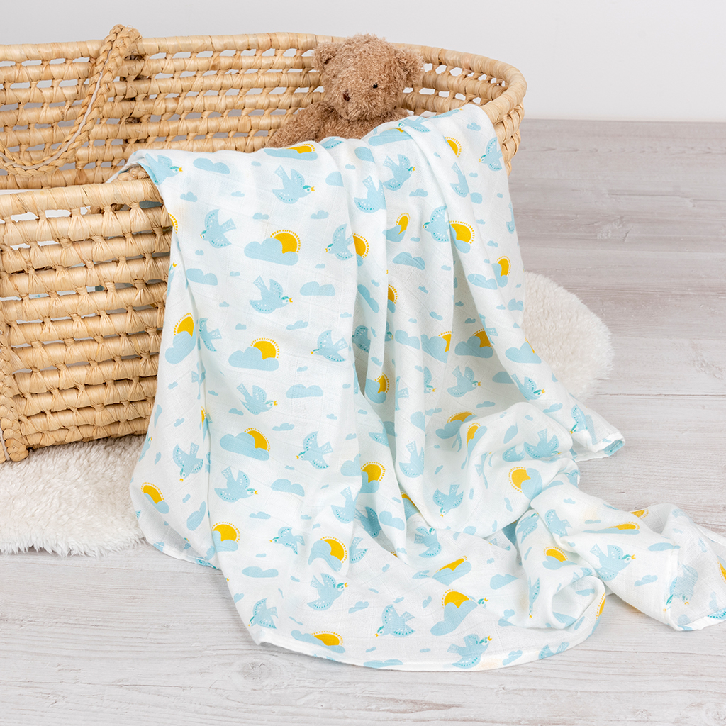 swaddling blanket - skylark