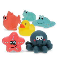 bath toys (set of 6) - aquatic animals