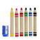 gros crayons de bois avec taille-crayon (lot de 6)
