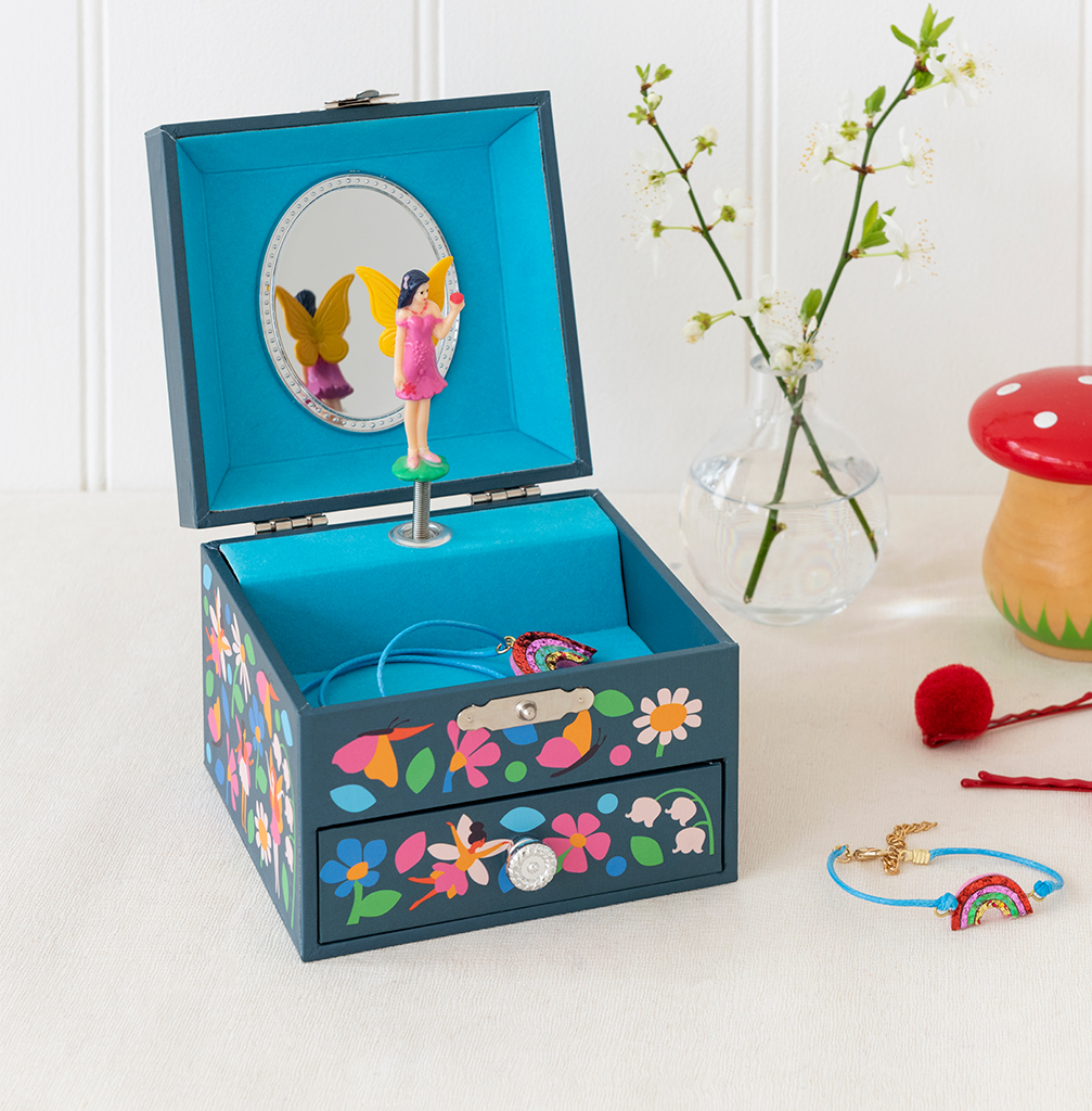 musical jewellery box - fairies in the garden