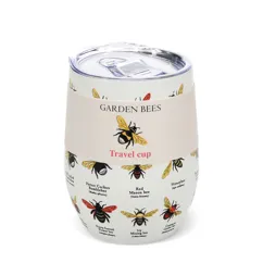 gummierter reisebecher 350ml - garden bees gummierter reisebecher 350ml - garden bees