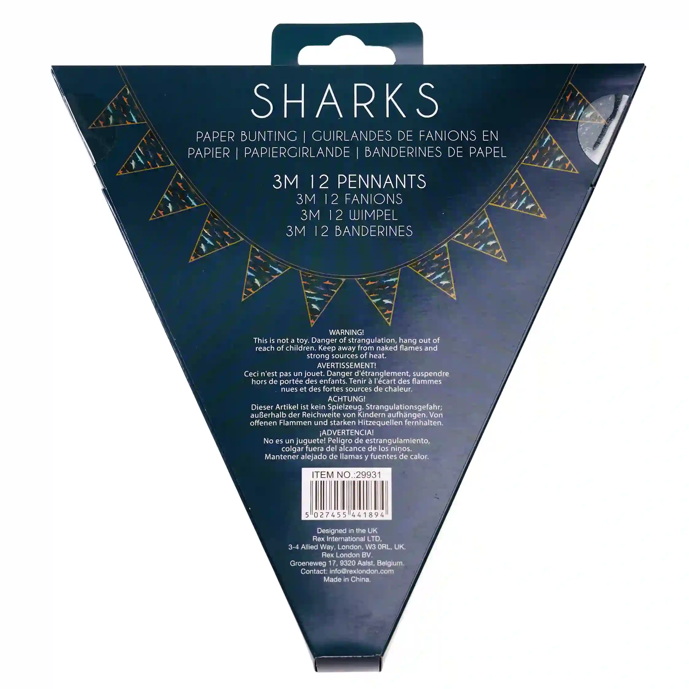 guirlande en papier requins