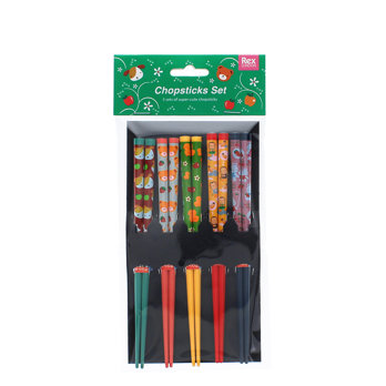 essstäbchen aus bamboo für kinder (5-er packung) - niedliche tiere