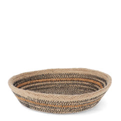 conical jute decorative bowl - cotton stitching
