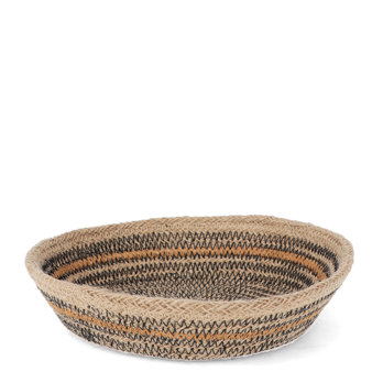 conical jute decorative bowl - cotton stitching