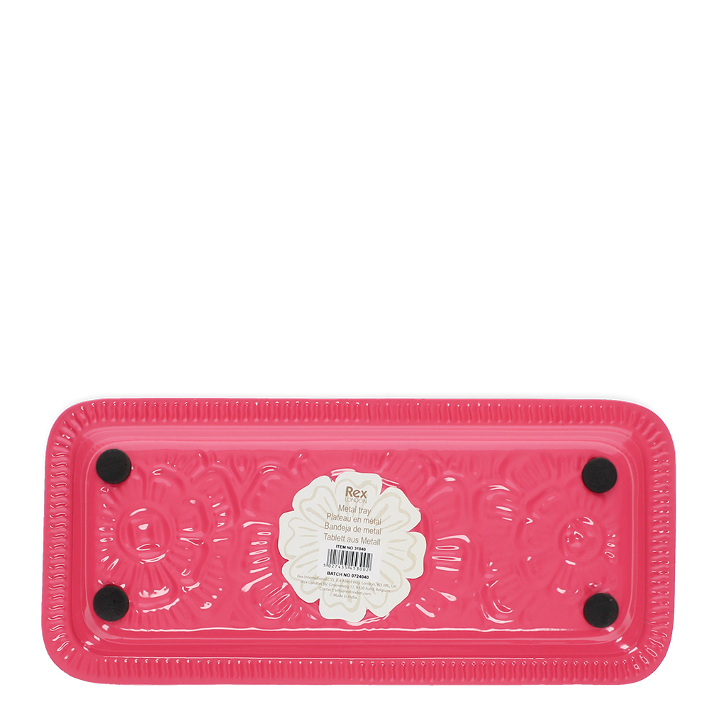 rectangular enamel trinket tray - vibrant pink