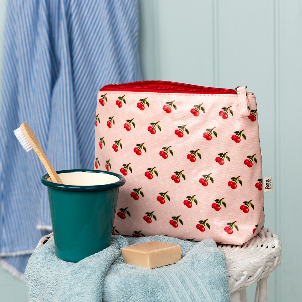 children's wash bag - red cherry