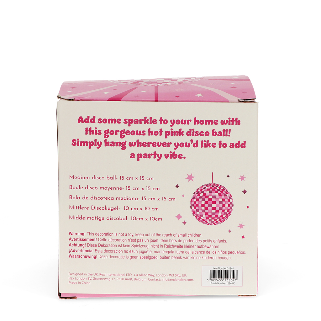hängende discokugel (15 cm) - pink