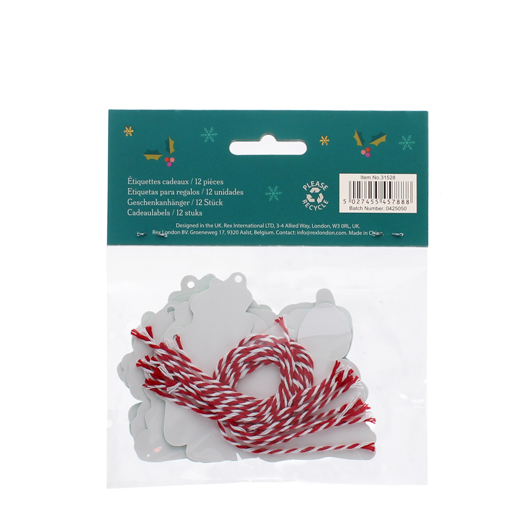weihnachtliche geschenkanhänger aus pappe (12-er packung) - festive friends