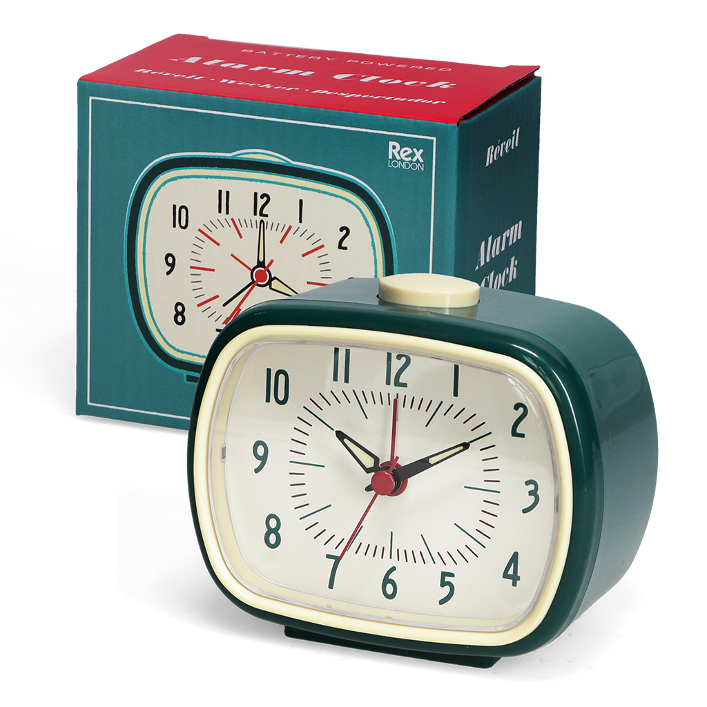 retro alarm clock - petrol blue