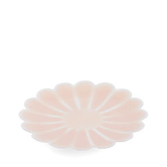 plat à bougie émaillé en forme de fleur (9 cm) - rose tendre