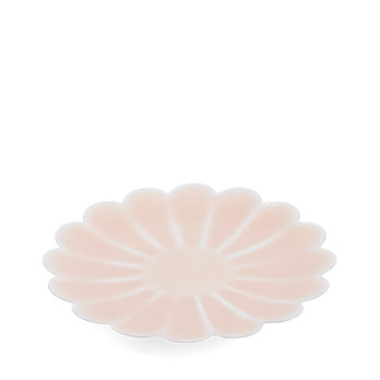 plat à bougie émaillé en forme de fleur (9 cm) - rose tendre