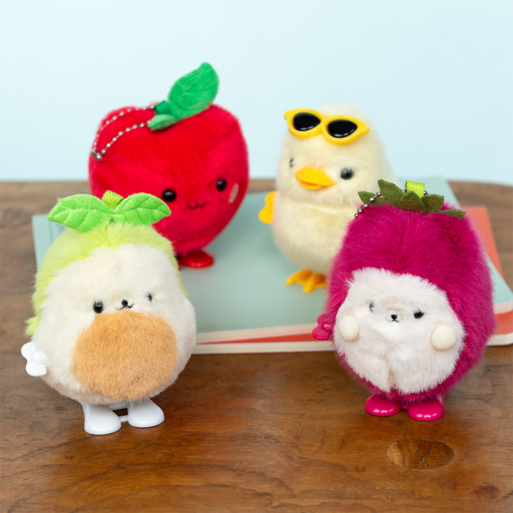 fluffy wind-up toy - apple