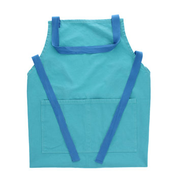 two-tone utility apron - aqua blue