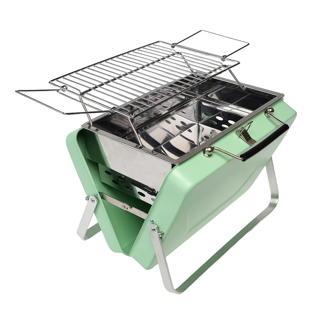 portable suitcase bbq - pistachio