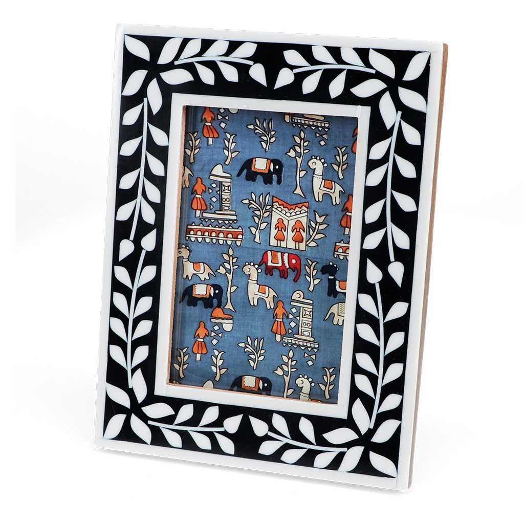 resin picture frame (9cm x 14cm) - navy blue