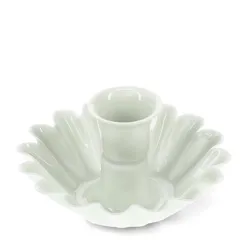 enamel cupped flower candle holder - light grey enamel cupped flower candle holder - light grey