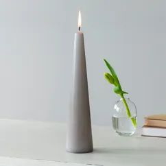 tall cone candle - light grey tall cone candle - light grey