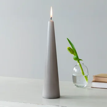 tall cone candle - light grey tall cone candle - light grey