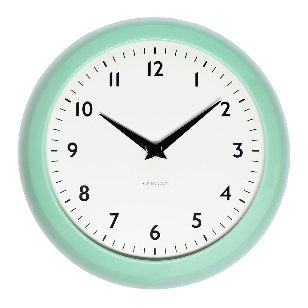retro wall clock - mint green